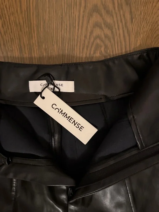 Commense Black Faux Leather Trousers - Picture 2 of 3